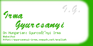 irma gyurcsanyi business card